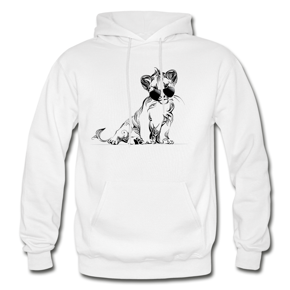 Lion Cub Sunglasses Hoodie - white
