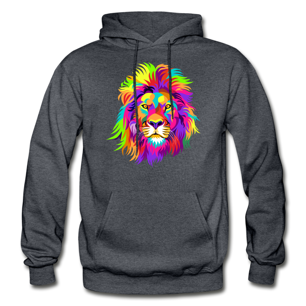 Colorful Lion Hoodie - charcoal gray