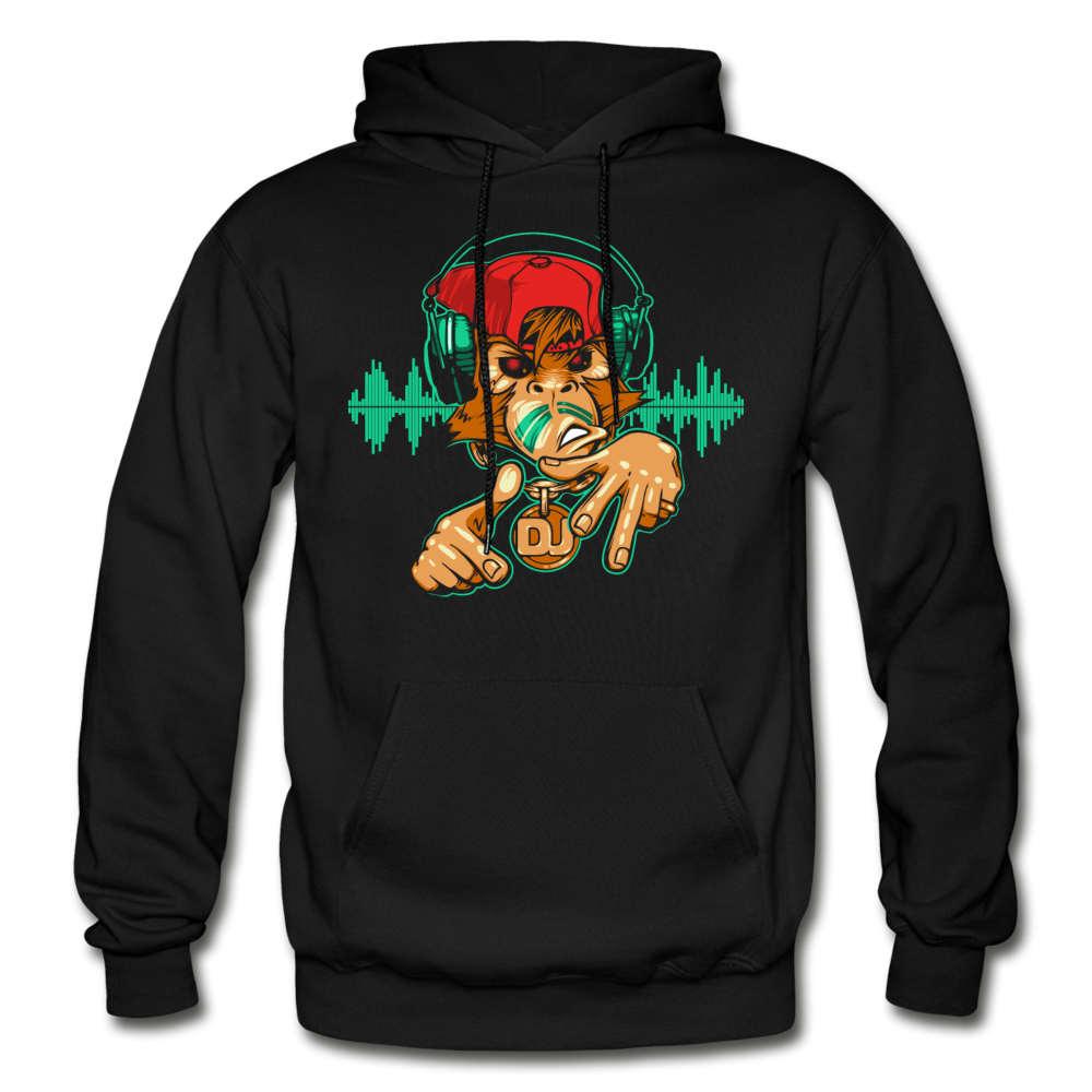 Hip Hop Monkey DJ Hoodie - black