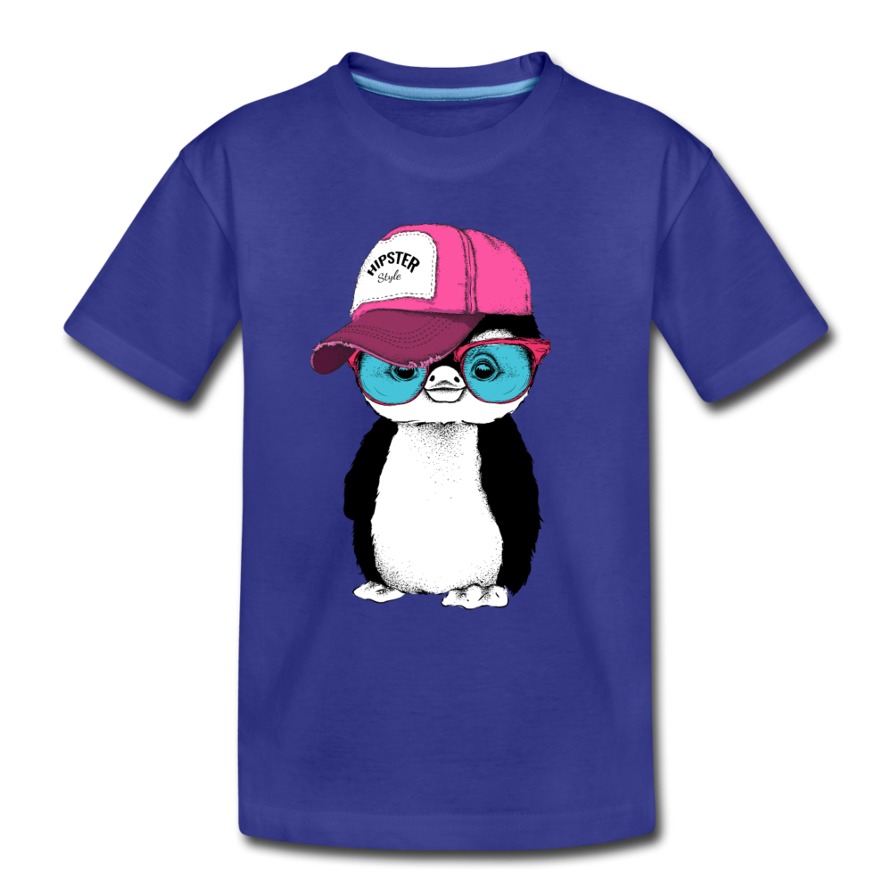 Hipster Penguin Kids T-Shirt - royal blue