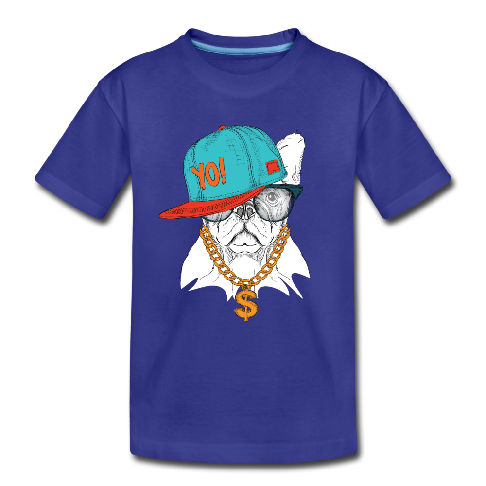 Hip Hop French Bulldog Kids T-Shirt - royal blue