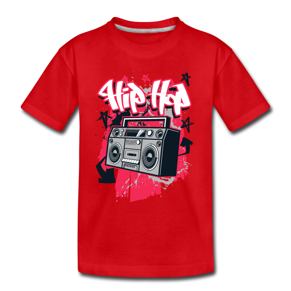 Hip Hop Boombox Kids T-Shirt - red
