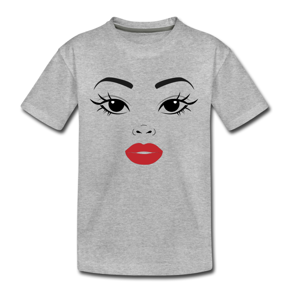 Girl Face Kids T-Shirt - heather gray