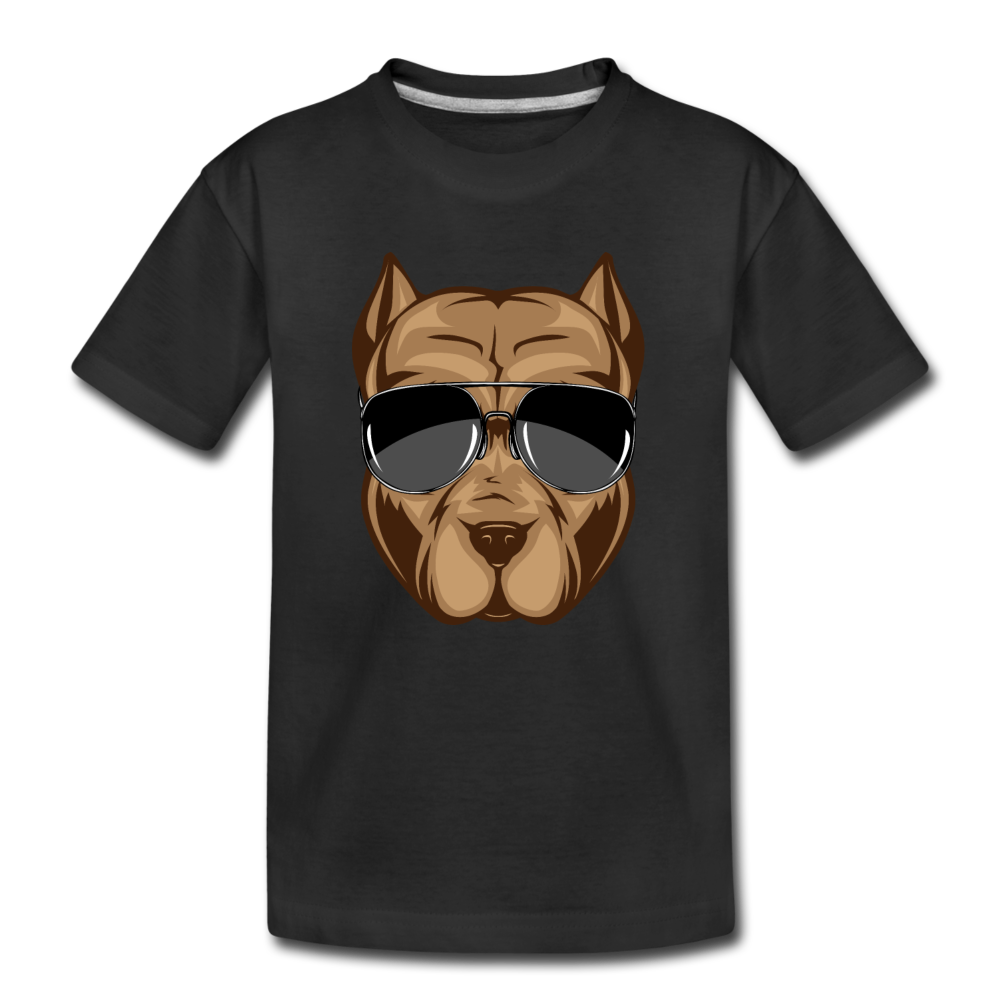 Cool Dog Sunglasses Kids T-Shirt - black