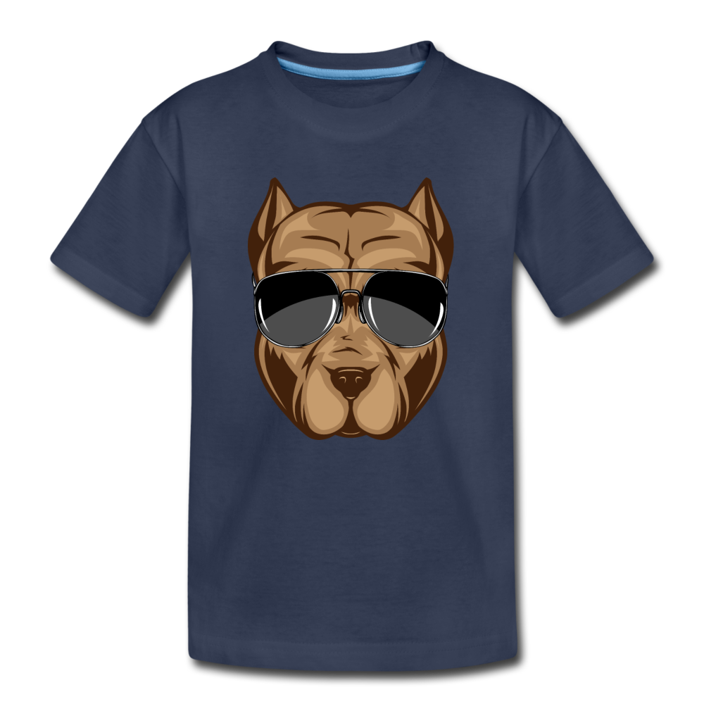 Cool Dog Sunglasses Kids T-Shirt - navy