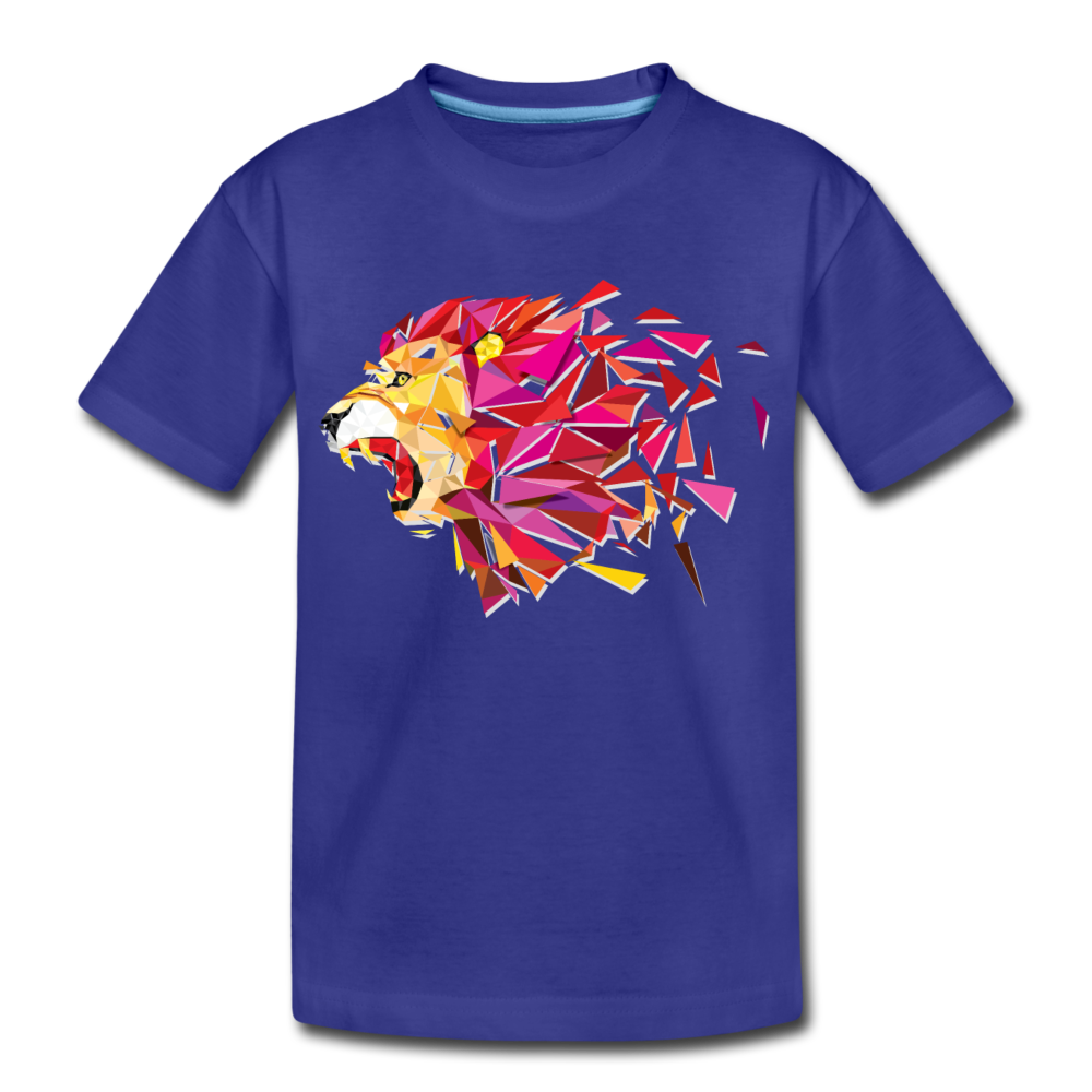 Colorful Abstract Lion Kids T-Shirt - royal blue