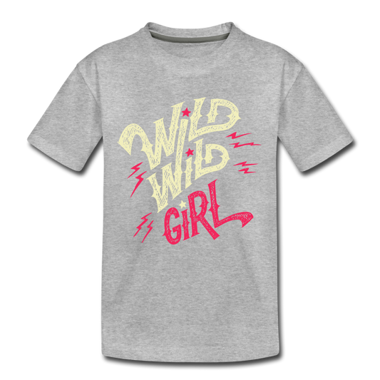 Wild Girl Kids T-Shirt - heather gray