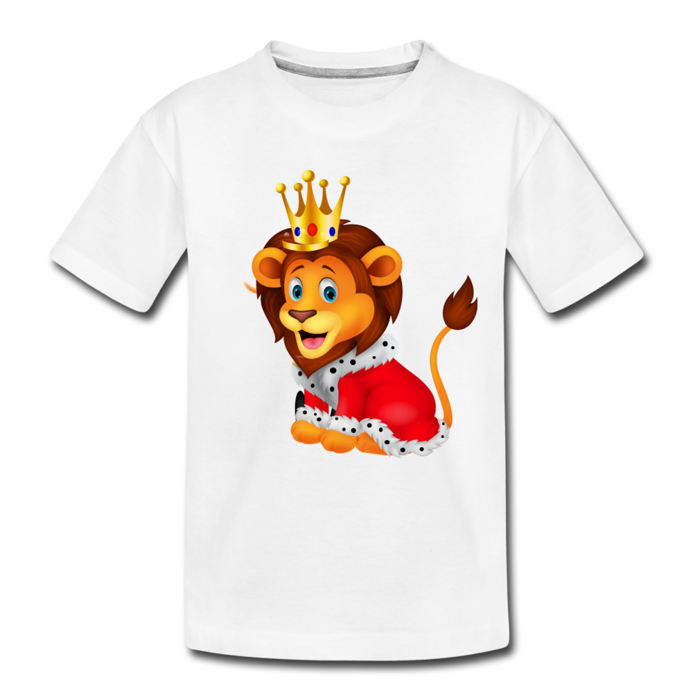 Lion King Crown Cartoon Kids T-Shirt - white