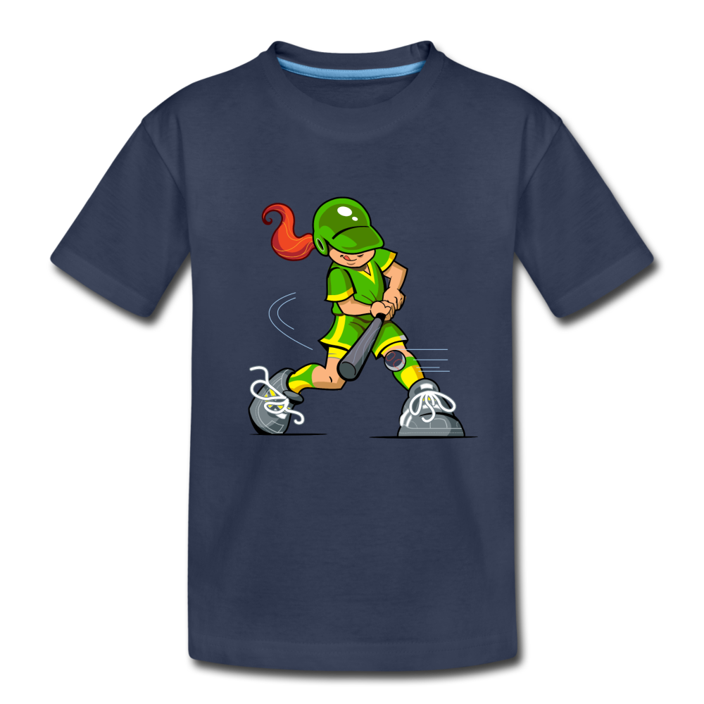 Softball Girl Kids T-Shirt - navy