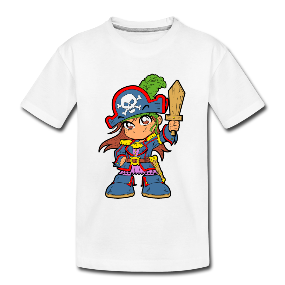 Pirate Cartoon Kids T-Shirt - white
