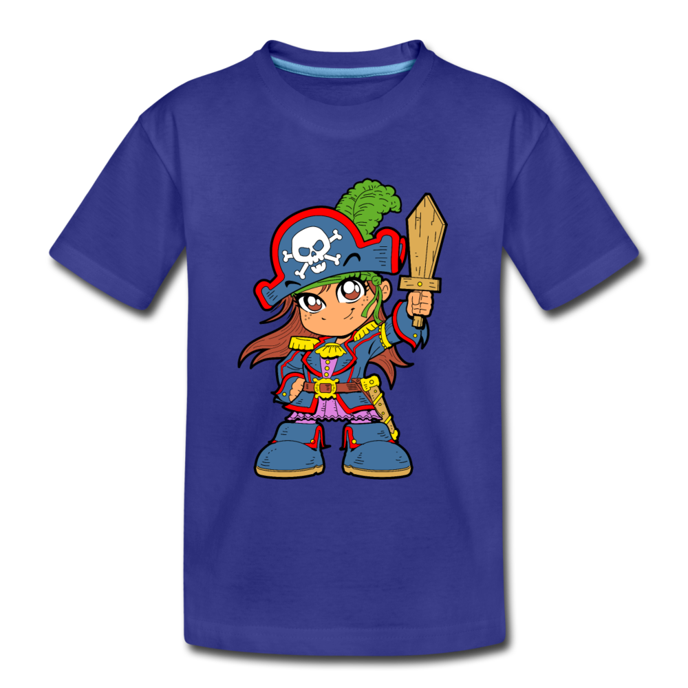 Pirate Cartoon Kids T-Shirt - royal blue