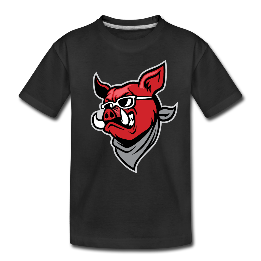 Boar Cartoon Kids T-Shirt - black