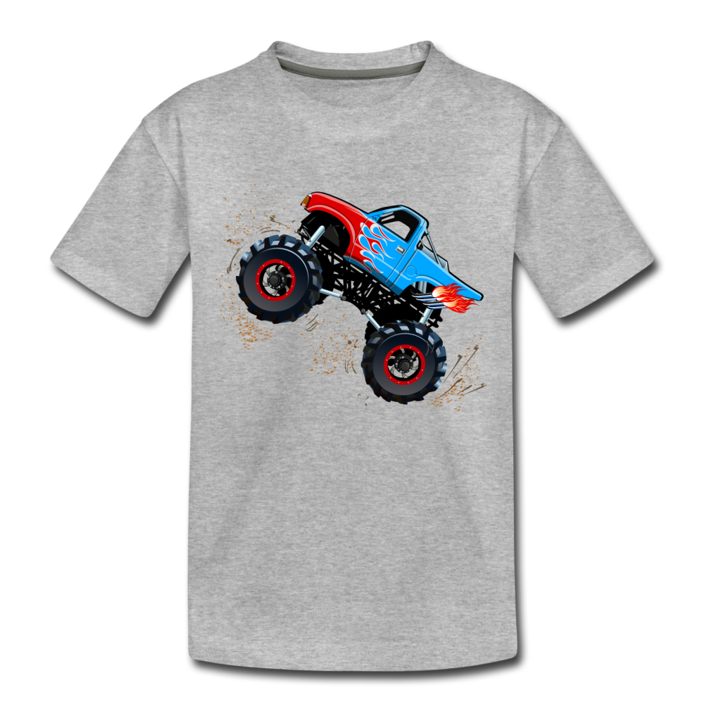 Monster Truck Kids T-Shirt - heather gray