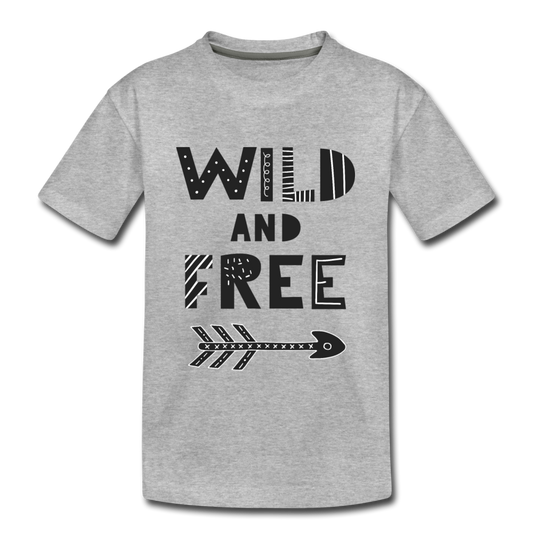 Wild and Free Kids T-Shirt - heather gray