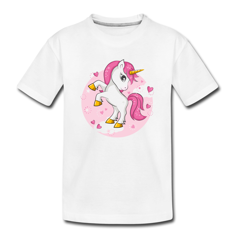 Unicorn Cartoon Kids T-Shirt - white