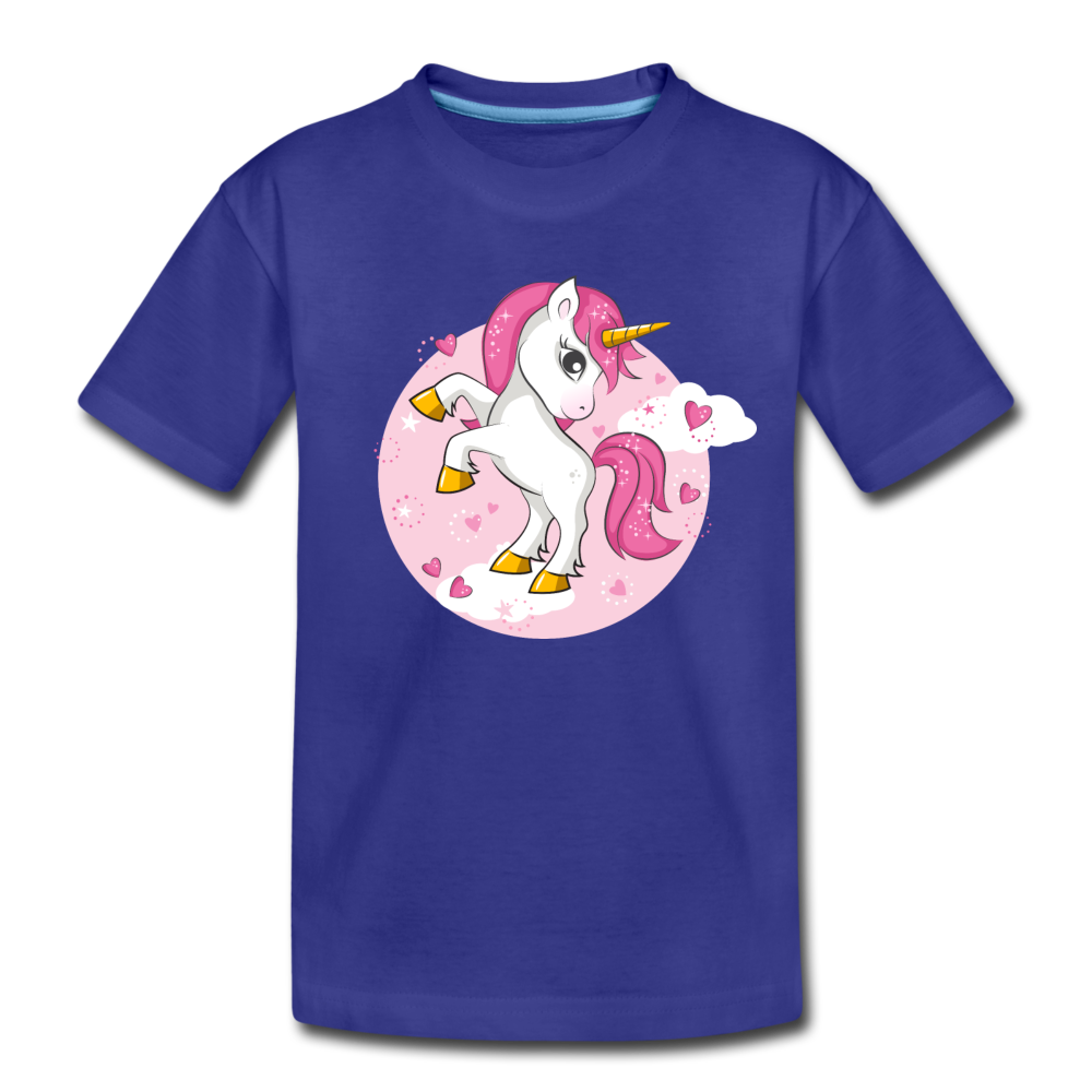 Unicorn Cartoon Kids T-Shirt - royal blue