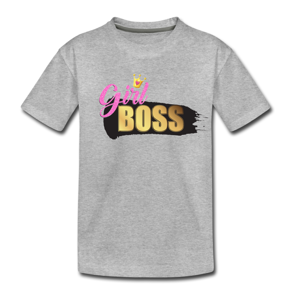 Girl Boss Kids T-Shirt - heather gray