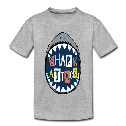 Shark Attack Kids T-Shirt - heather gray