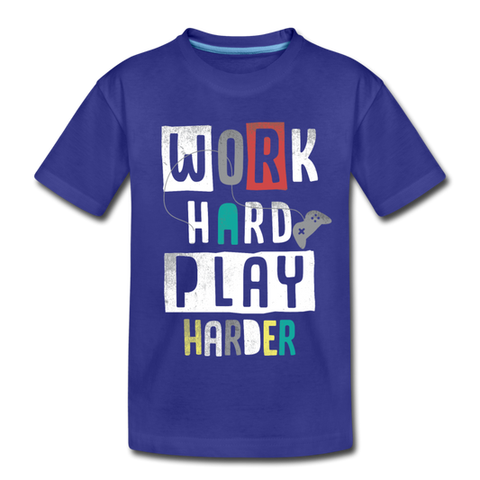 Work Hard Play Hard Kids T-Shirt - royal blue
