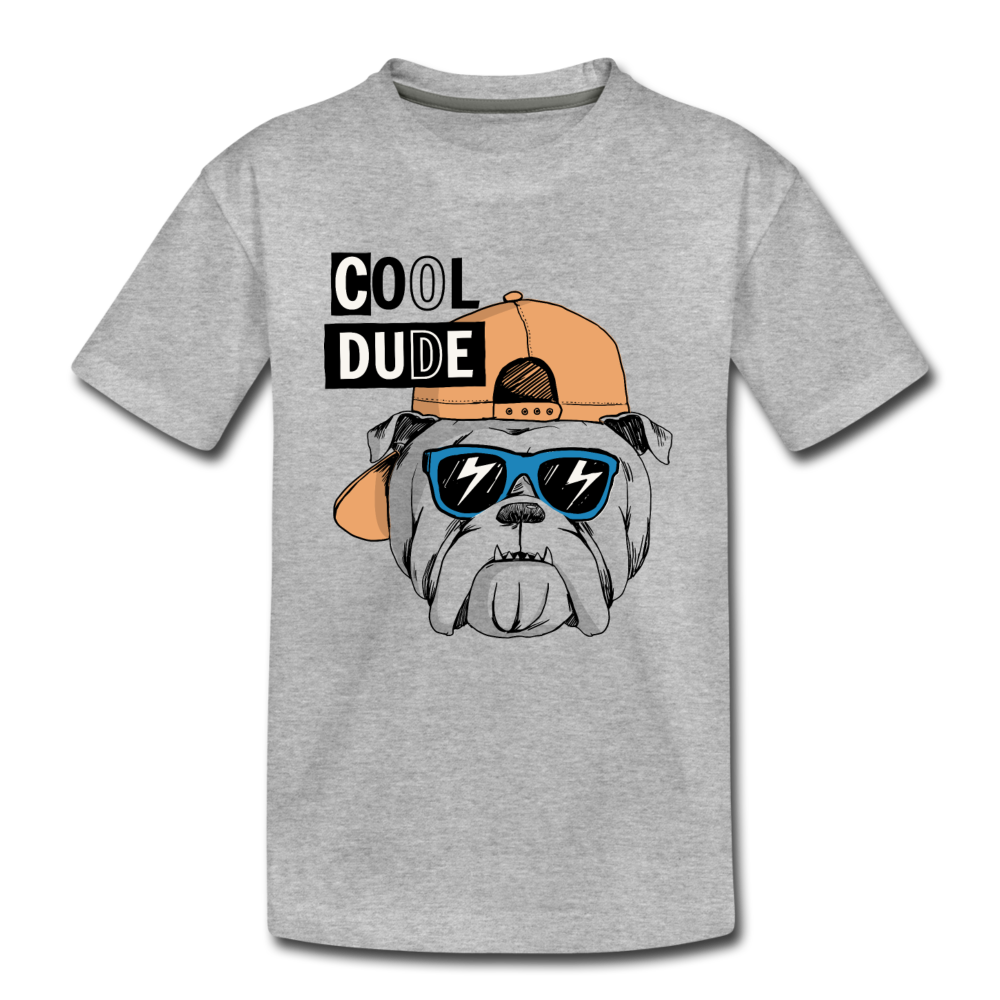 Cool Dude Dog Kids T-Shirt - heather gray