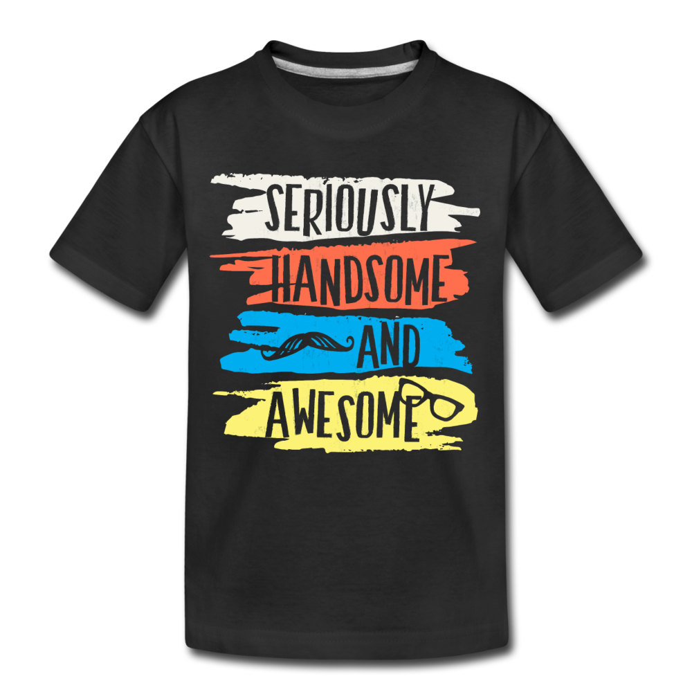 Seriously Handsome and Awesome Kids T-Shirt - black
