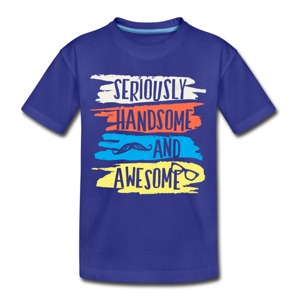 Seriously Handsome and Awesome Kids T-Shirt - royal blue