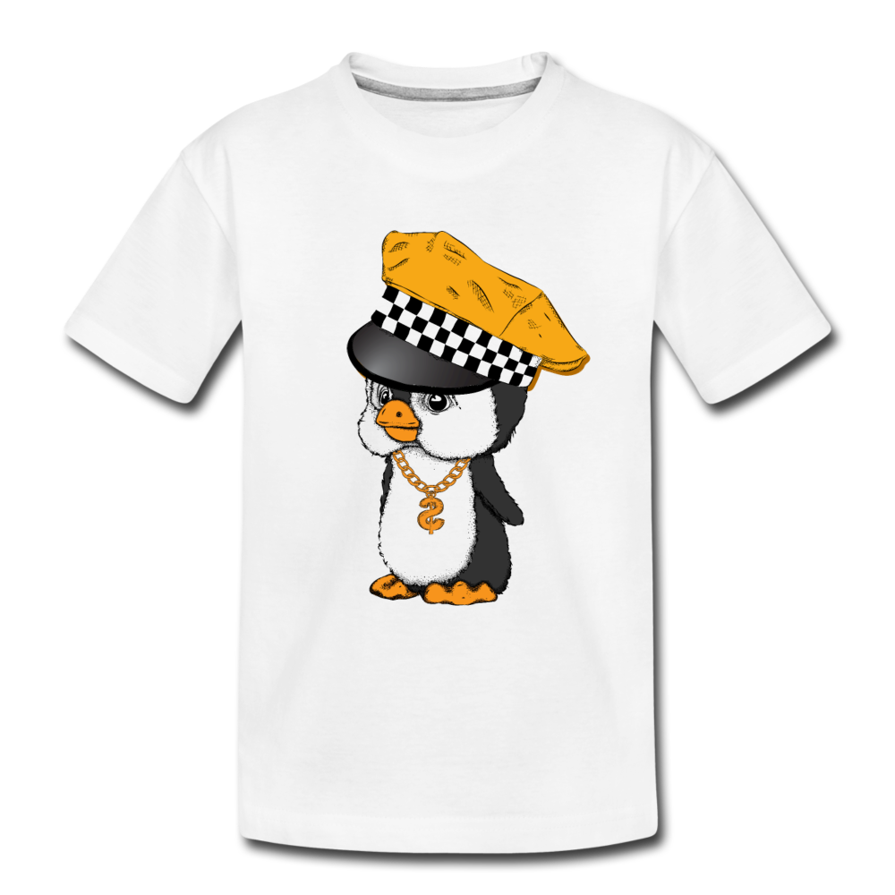 Taxi Penguin Kids T-Shirt - white