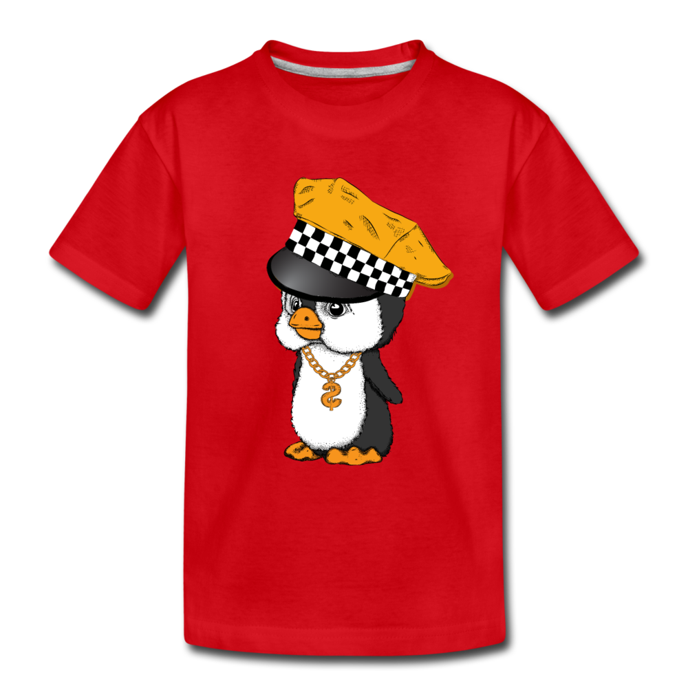 Taxi Penguin Kids T-Shirt - red