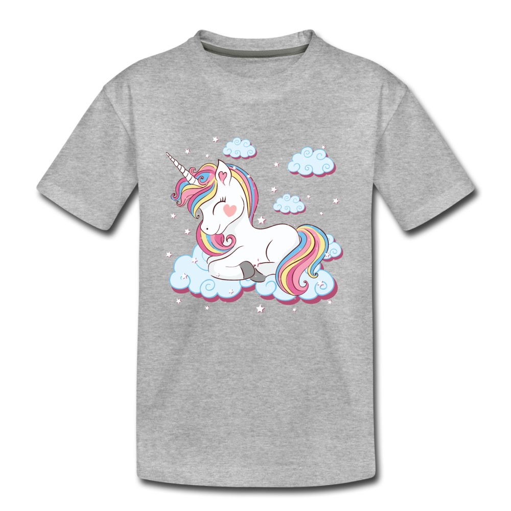 Unicorn Clouds Kids T-Shirt - heather gray