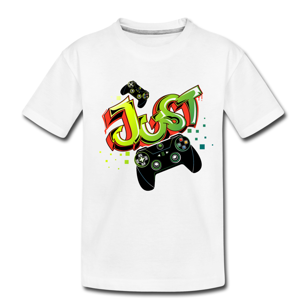 Just Play Video Games Kids T-Shirt - white