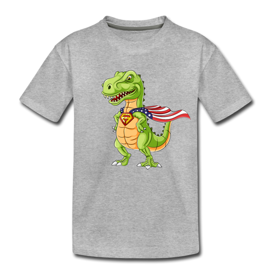 Super Dinosaur Kids T-Shirt - heather gray