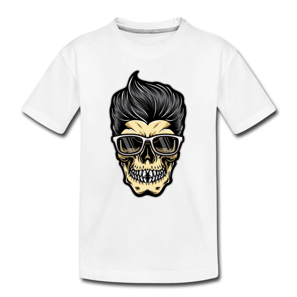 Cool Skeleton Hair Kids T-Shirt - white