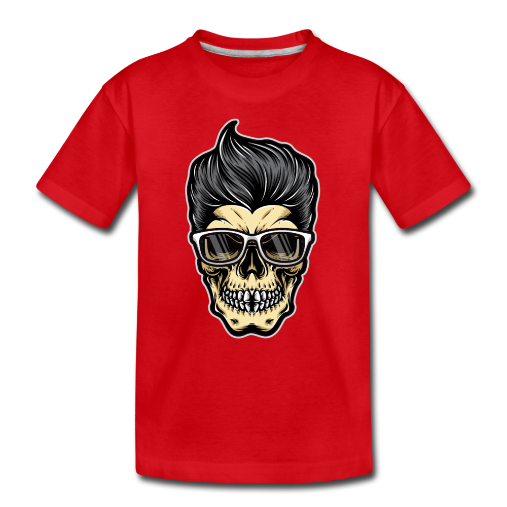 Cool Skeleton Hair Kids T-Shirt - red