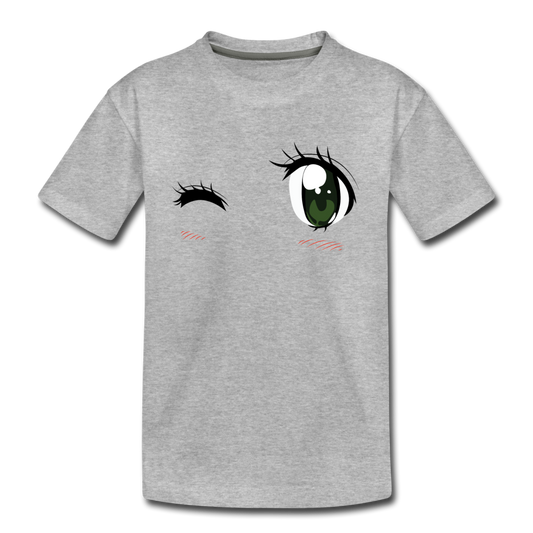 Winking Eyes Kids T-Shirt - heather gray