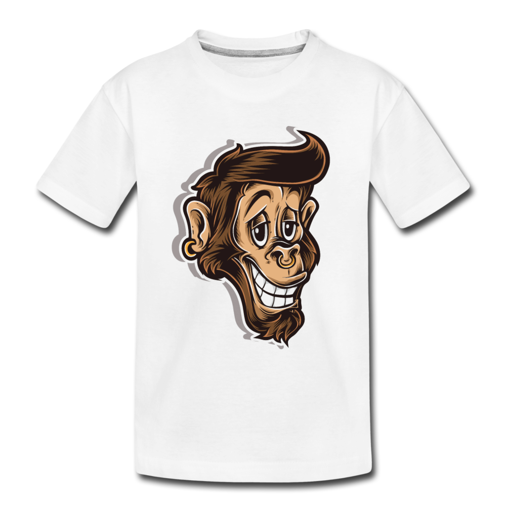Monkey Cartoon Kids T-Shirt - white