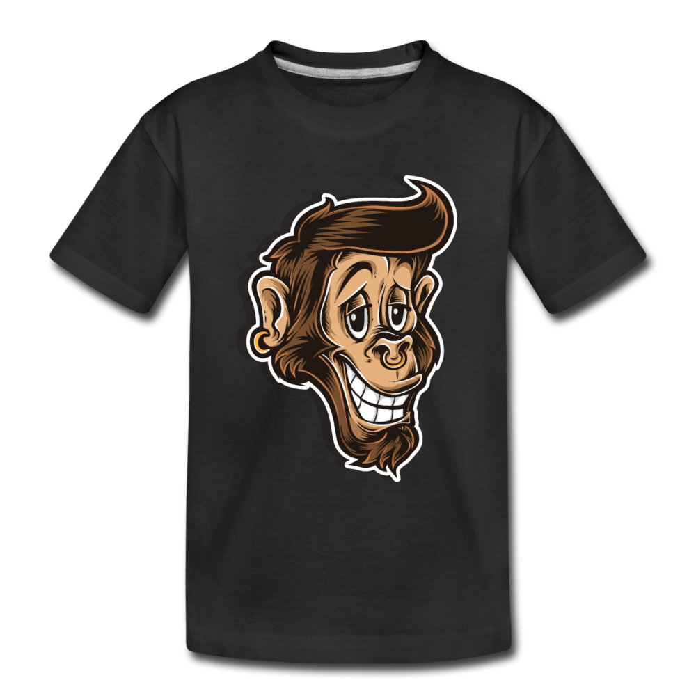Monkey Cartoon Kids T-Shirt - black