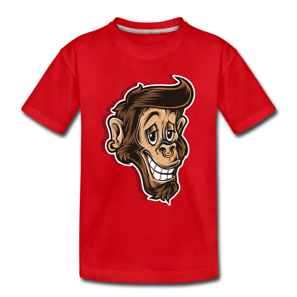Monkey Cartoon Kids T-Shirt - red