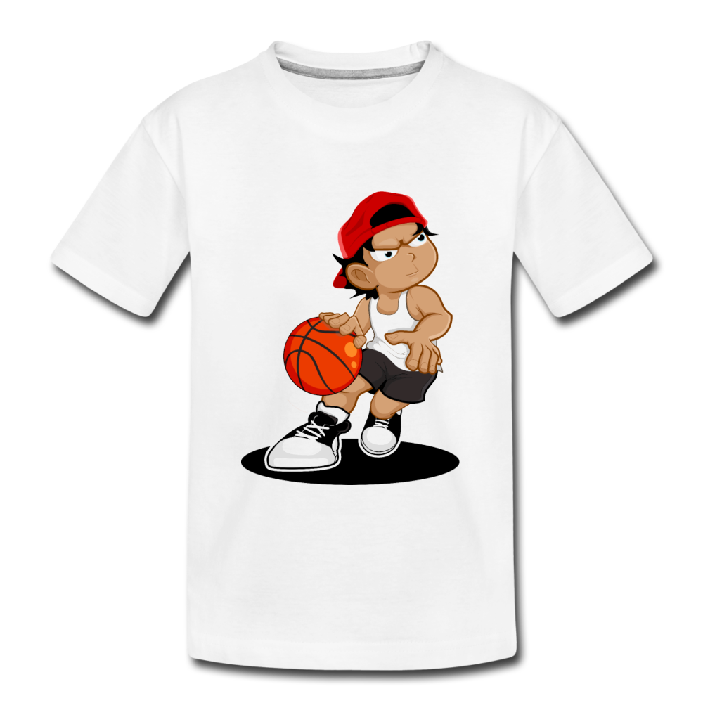 Basketball Cartoon Kids T-Shirt - white