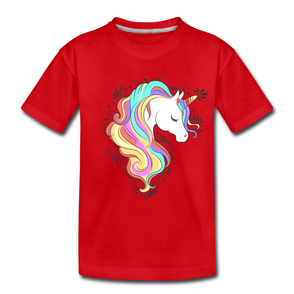 Colorful Unicorn Kids T-Shirt - red