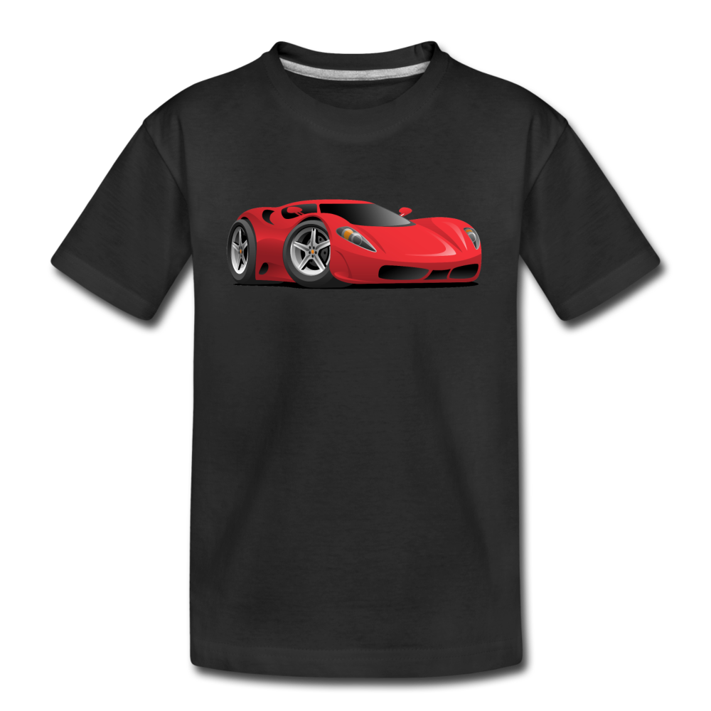 Red Sports Car Kids T-Shirt - black