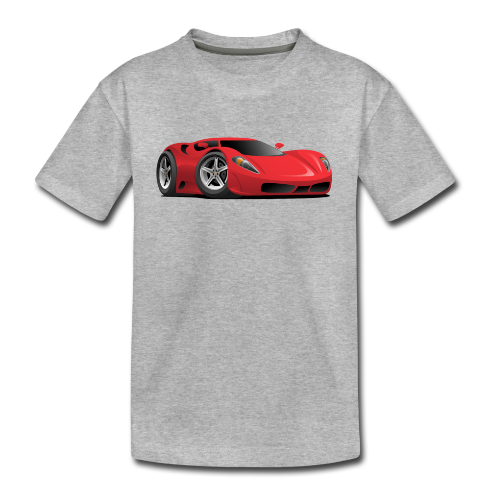 Red Sports Car Kids T-Shirt - heather gray
