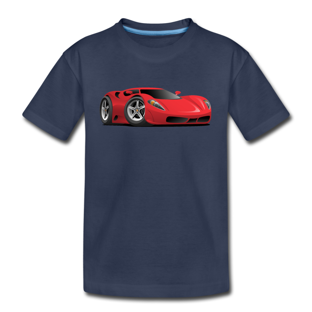 Red Sports Car Kids T-Shirt - navy