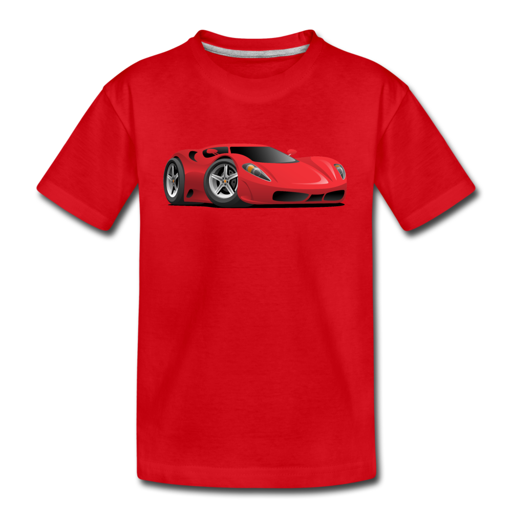 Red Sports Car Kids T-Shirt - red