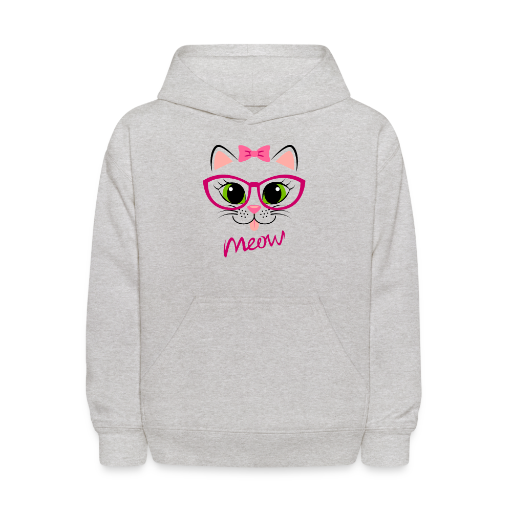 Meow Kids Hoodie - heather gray